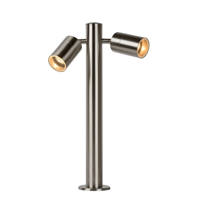 Lucide Arne-led - Sokkellamp Buiten Ø 6,3 cm LED GU10 2x5W 2700K IP44 Mat chroom