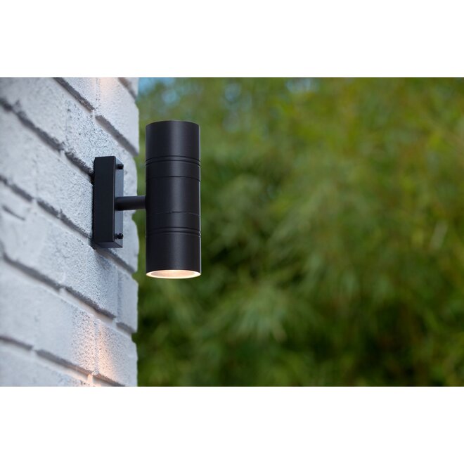 Lucide Arne-led - Wandspot Buiten Ø 6,3 cm LED GU10 2x5W 2700K IP44 Zwart