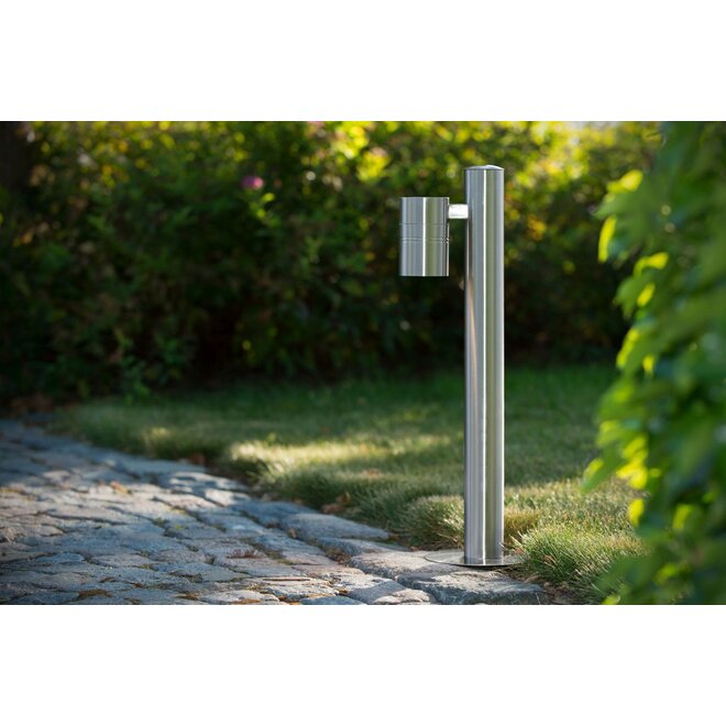 Lucide Arne-led - Sokkellamp Buiten Ø 6,3 cm LED GU10 1x5W 2700K IP44 Mat chroom