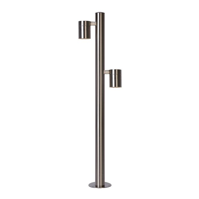 Lucide Arne-led - Sokkellamp Buiten Ø 6,3 cm LED GU10 2x5W 2700K IP44 Mat chroom