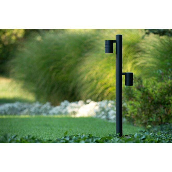 Lucide Arne-led - Sokkellamp Buiten Ø 6,3 cm LED GU10 2x5W 2700K IP44 Zwart