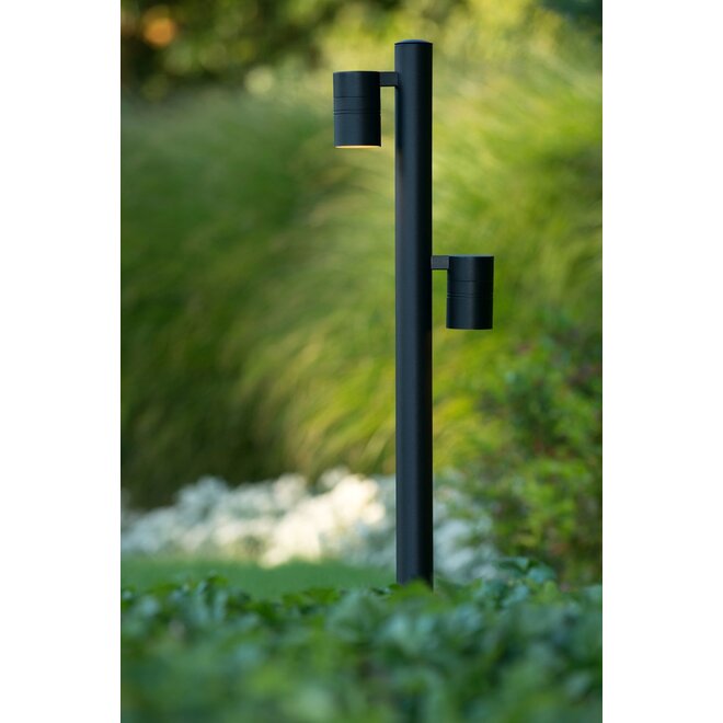 Lucide Arne-led - Sokkellamp Buiten Ø 6,3 cm LED GU10 2x5W 2700K IP44 Zwart