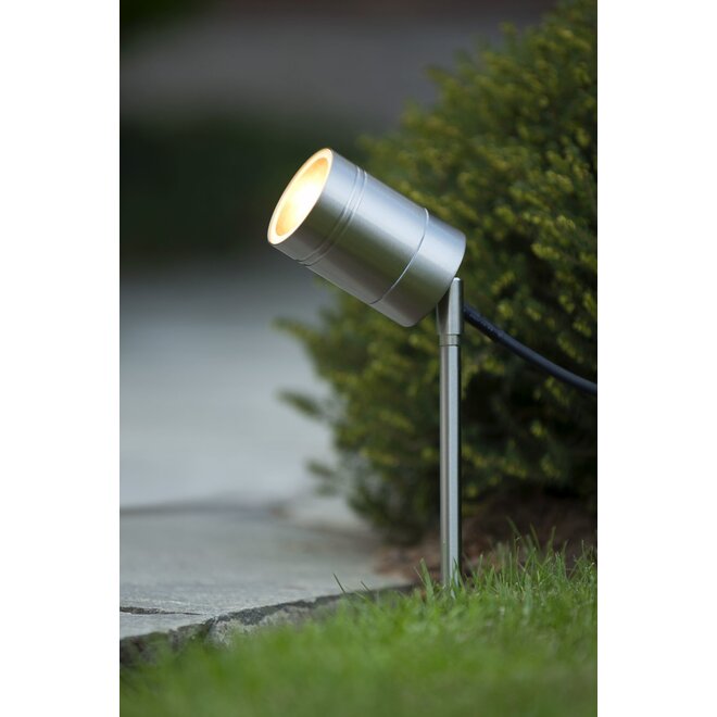 Lucide Arne-led - Tuinspot Buiten Ø 6,3 cm LED GU10 1x5W 2700K IP44 Mat chroom