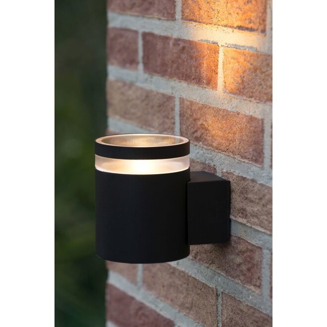 Lucide Basco-led - Wandlamp Buiten Ø 9 cm LED GU10 1x5W 2700K IP54 Zwart