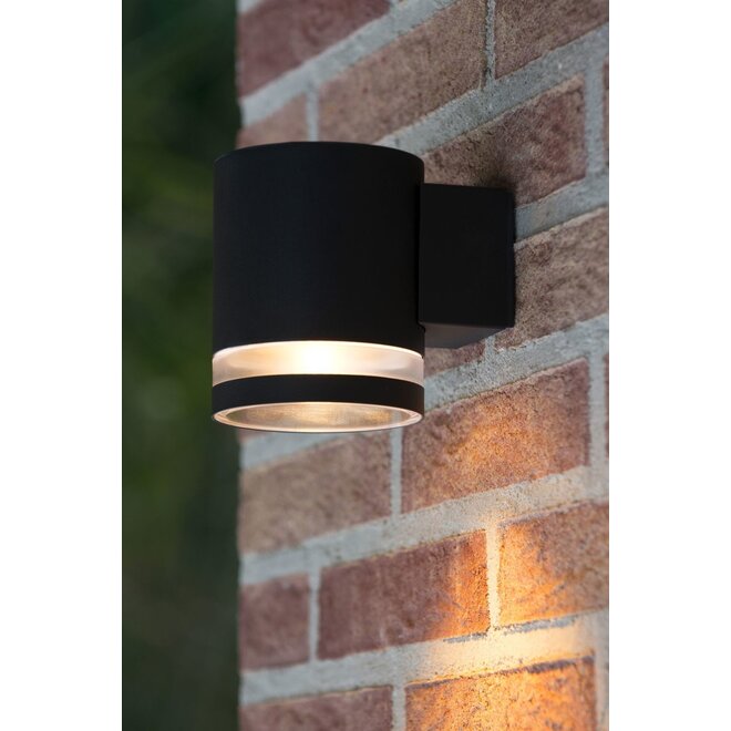 Lucide Basco-led - Wandlamp Buiten Ø 9 cm LED GU10 1x5W 2700K IP54 Zwart