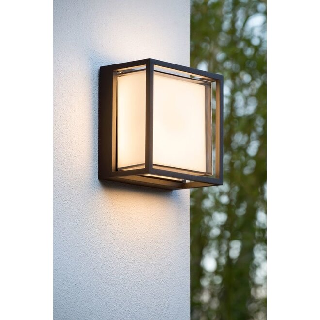 Lucide Singa Led - Wandlamp Buiten LED 1x9,6W 2700K IP54 Zwart