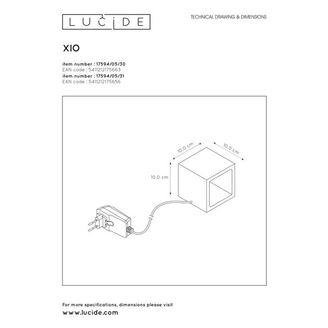 Lucide Xio - Tafellamp LED Dimb. 1x6W 3000K IP40 Zwart