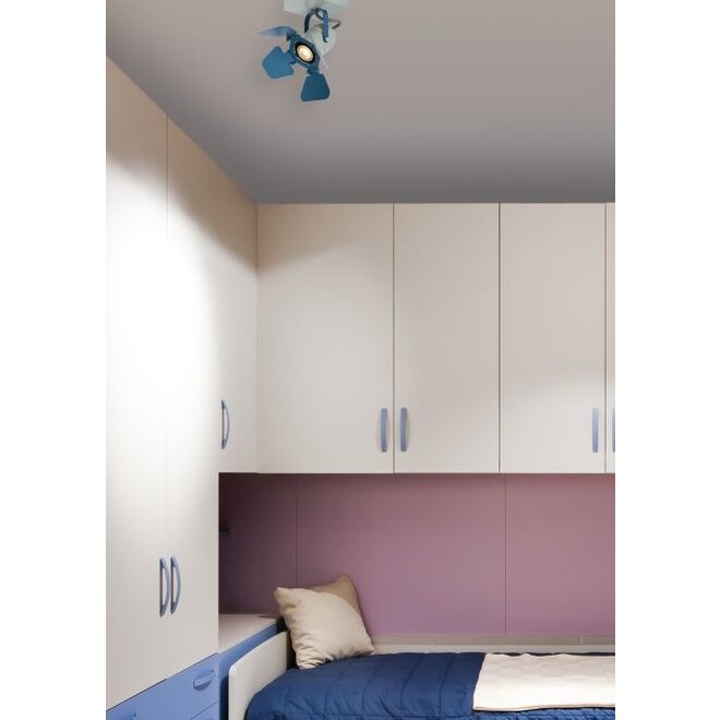 Lucide Picto - Plafondspot Kinderkamer 1xGU10 Blauw
