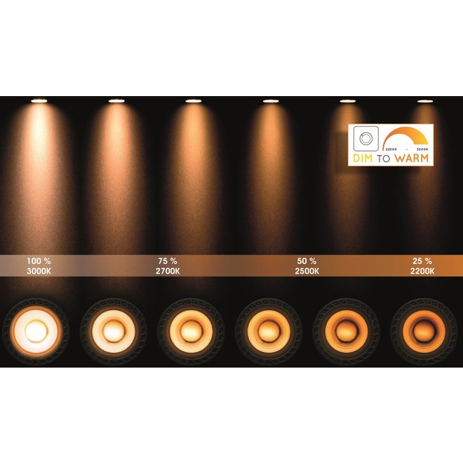 Lucide Grony - Plafondspot LED Dim to warm GU10 2x5W 2200K/3000K Zwart