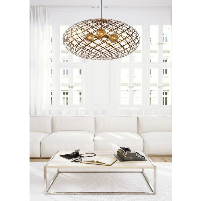 Lucide Wolfram - Hanglamp Ø 100 cm 3xE27 Mat Goud / Messing