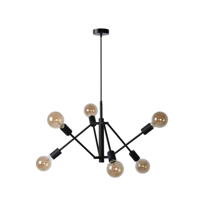 Lucide Lester - Hanglamp 6xE27 Zwart