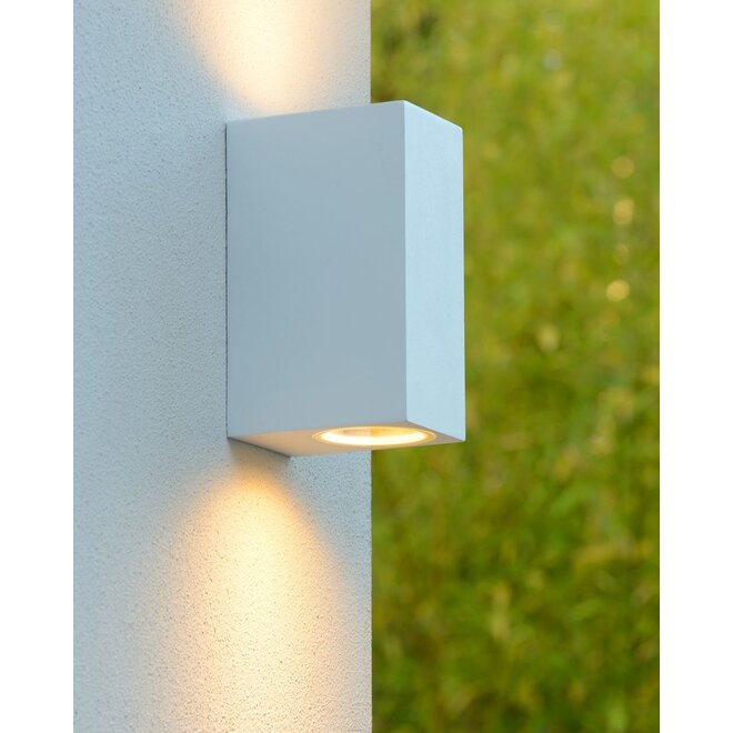 Lucide Zora-led - Wandspot Buiten LED Dimb. GU10 2x5W 3000K IP44 Wit