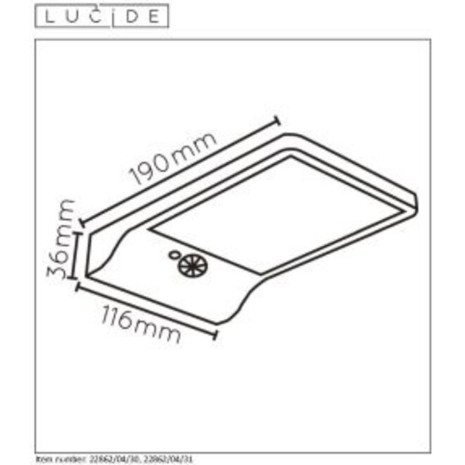 Lucide Basic - Wandlamp Buiten LED 1x3W 2700K IP44 Zwart