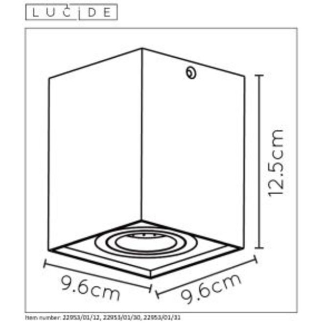 Lucide Tube - Plafondspot 1xGU10 Wit