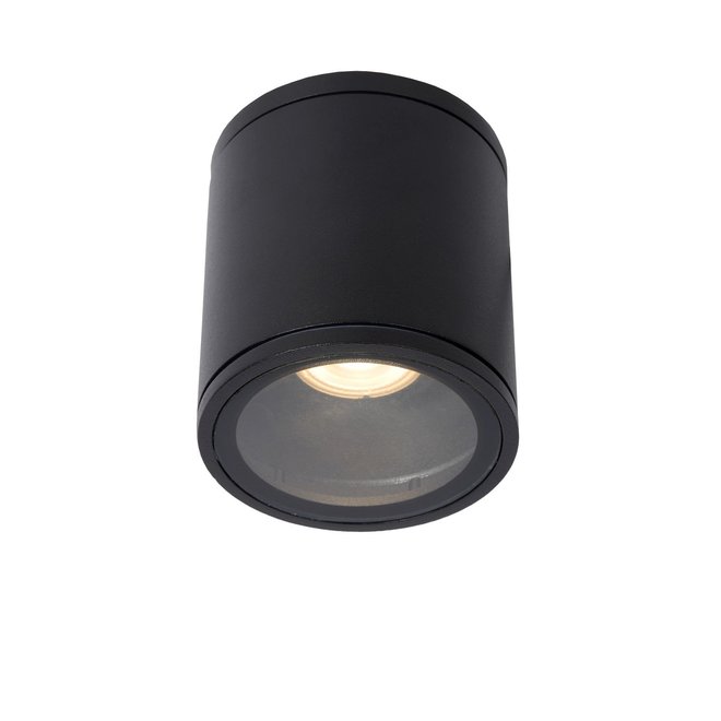 Lucide Aven - Plafondspot Badkamer Ø 9 cm 1xGU10 IP65 Zwart