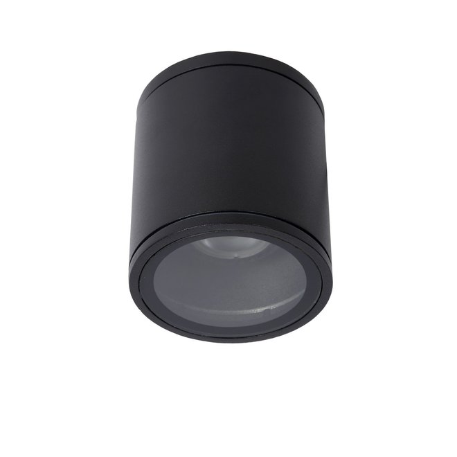 Lucide Aven - Plafondspot Badkamer Ø 9 cm 1xGU10 IP65 Zwart