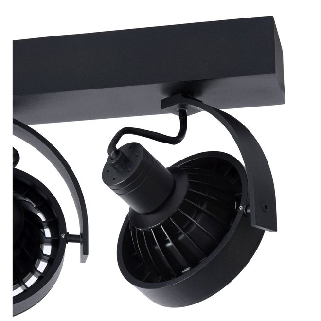 Lucide Dorian - Plafondspot LED Dim to warm GU10 3x12W 2200K/3000K Zwart