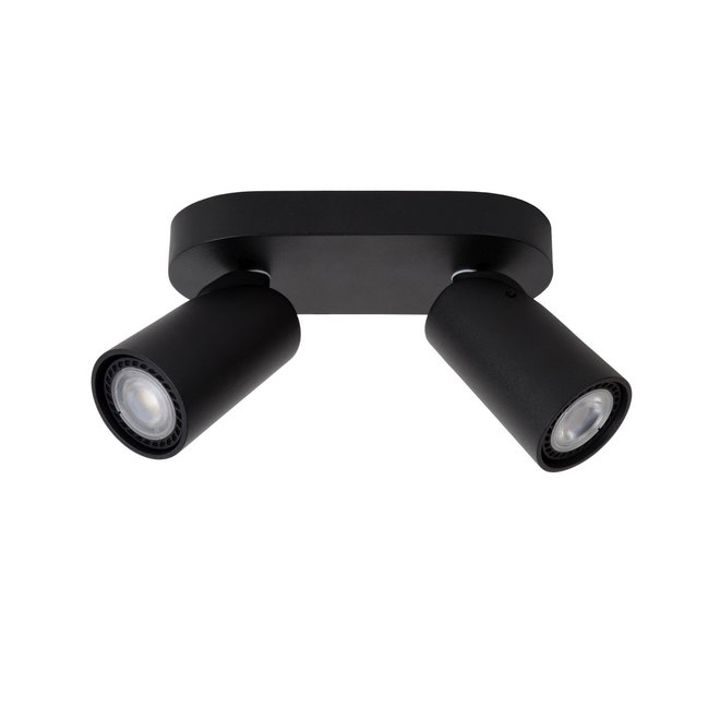 Lucide Xyrus - Plafondspot LED Dim to warm GU10 2x5W 2200K/3000K Zwart
