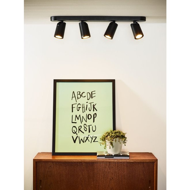 Lucide Xyrus - Plafondspot LED Dim to warm GU10 4x5W 2200K/3000K Zwart