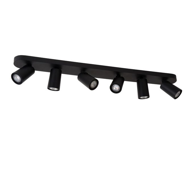 Lucide Xyrus - Plafondspot LED Dim to warm GU10 6x5W 2200K/3000K Zwart