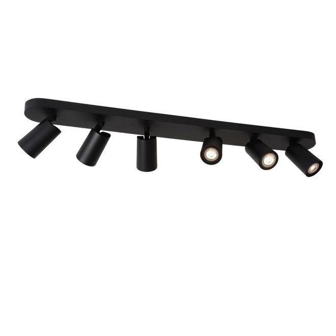 Lucide Xyrus - Plafondspot LED Dim to warm GU10 6x5W 2200K/3000K Zwart