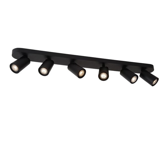 Lucide Xyrus - Plafondspot LED Dim to warm GU10 6x5W 2200K/3000K Zwart