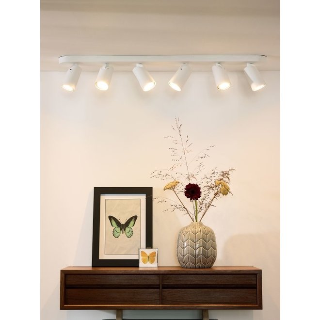 Lucide Xyrus - Plafondspot LED Dim to warm GU10 6x5W 2200K/3000K Wit