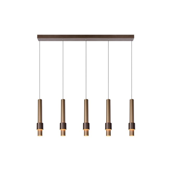 Lucide Margary - Hanglamp LED 5x5W 2700K Koffie