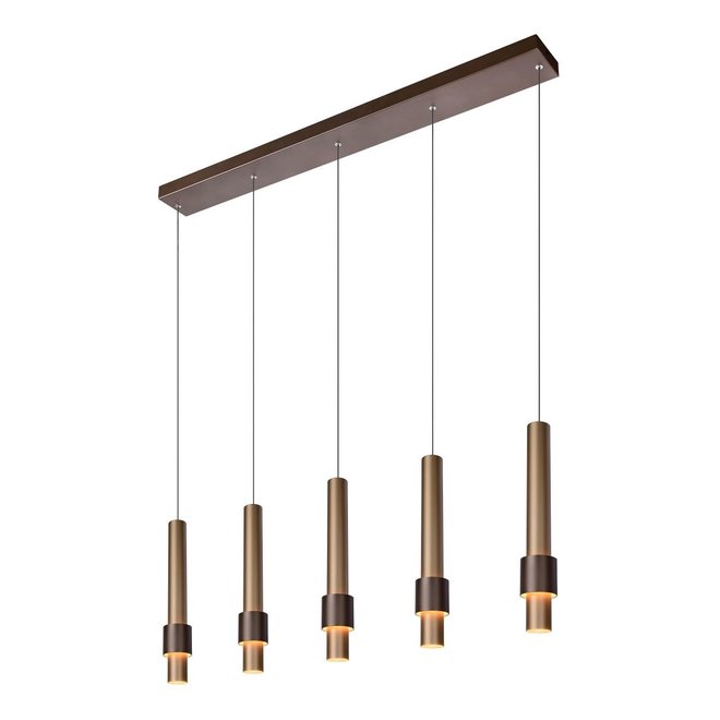Lucide Margary - Hanglamp LED 5x5W 2700K Koffie