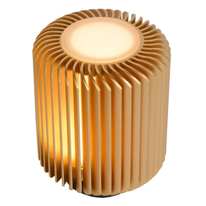Lucide Turbin - Tafellamp Ø 10,6 cm LED 1x5W 3000K Mat Goud / Messing