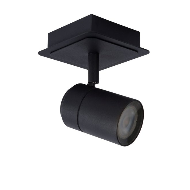Lucide Lennert - Plafondspot Badkamer LED Dimb. GU10 1x5W 3000K IP44 Zwart