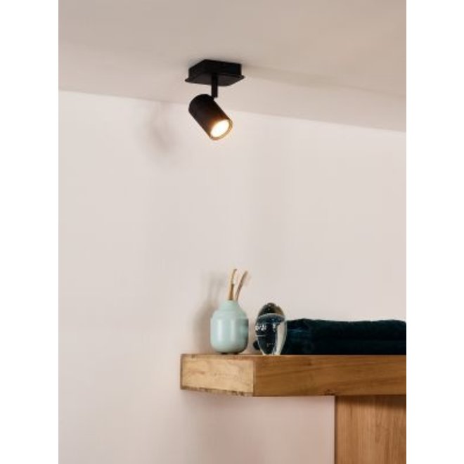 Lucide Lennert - Plafondspot Badkamer LED Dimb. GU10 1x5W 3000K IP44 Zwart