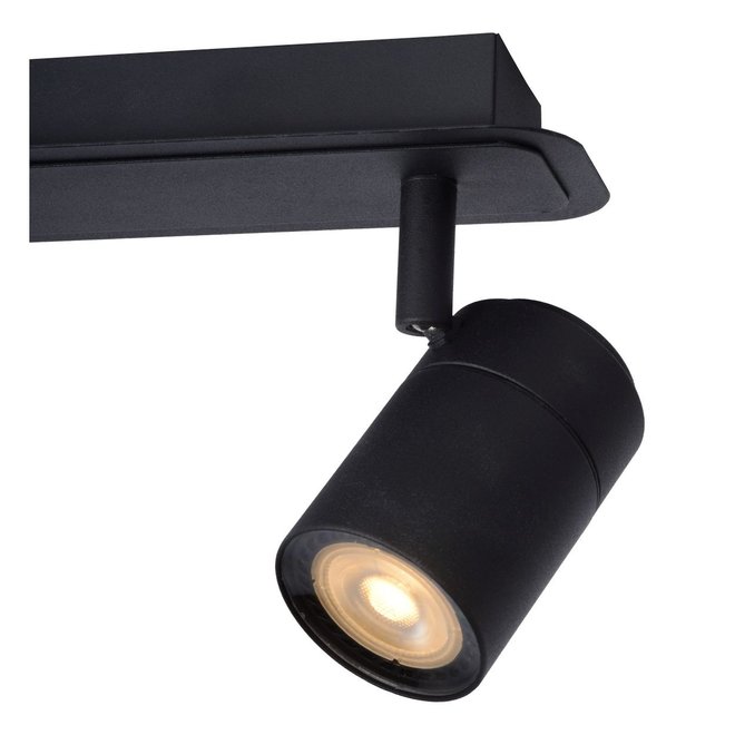 Lucide Lennert - Plafondspot Badkamer LED Dimb. GU10 2x5W 3000K IP44 Zwart