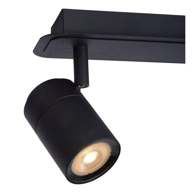 Lucide Lennert - Plafondspot Badkamer LED Dimb. GU10 3x5W 3000K IP44 Zwart