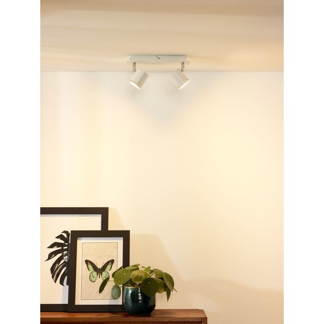 Lucide Rilou - Plafondspot LED Dimb. GU10 2x5W 3000K Wit