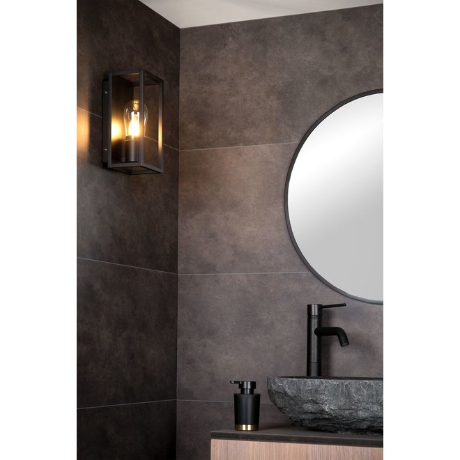 Lucide Carlyn - Wandlamp Badkamer 1xE14 IP54 Zwart