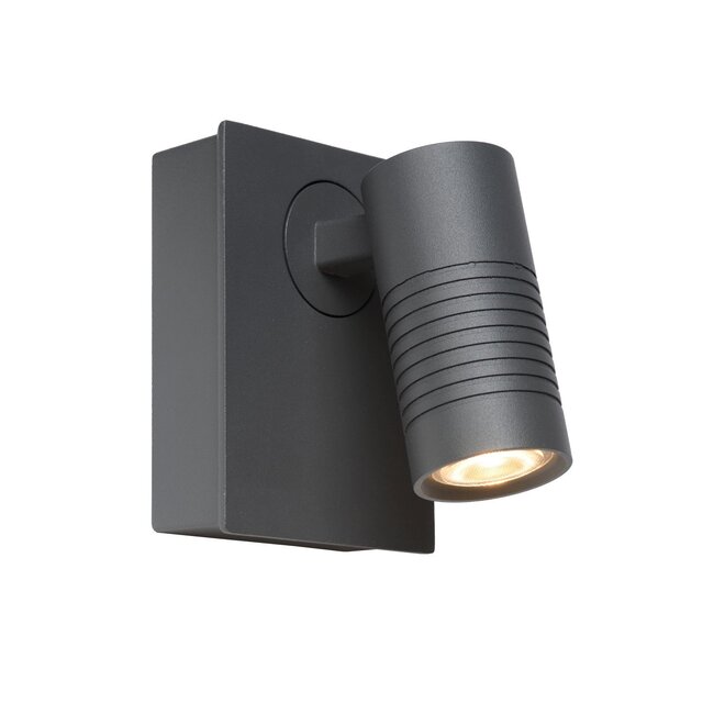 Lucide Bran - Wandspot Buiten LED Dimb. 1x7W 2700K IP54 Antraciet