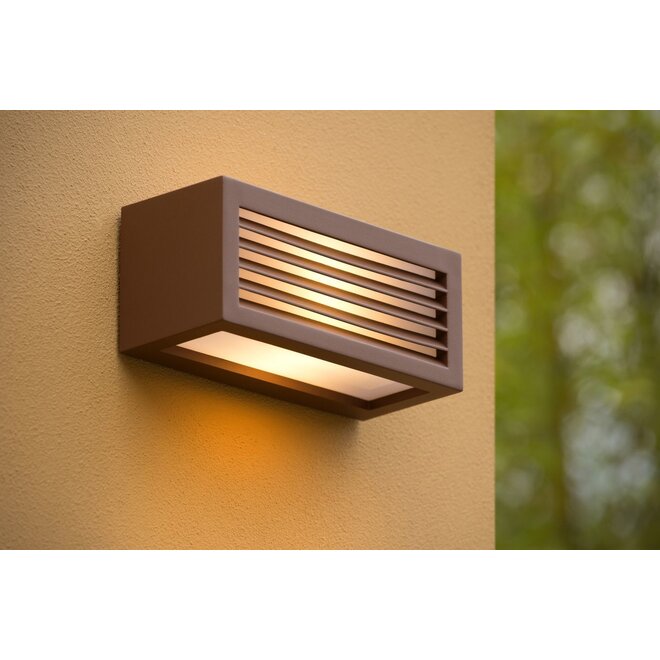 Lucide Dimo - Wandlamp Buiten 1xE27 IP54 Roest bruin