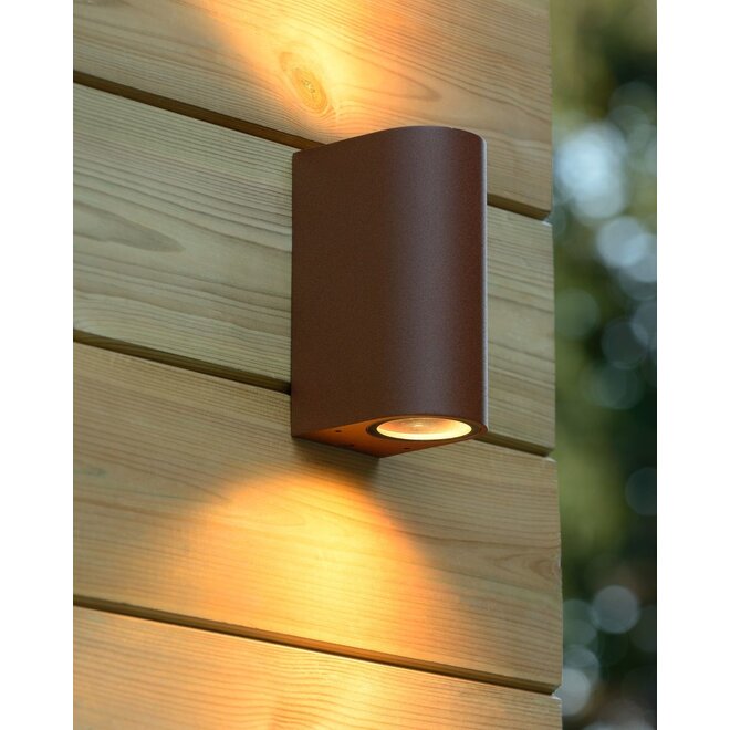 Lucide Boogy - Wandspot Buiten 2xGU10 IP44 Roest bruin