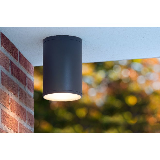 Lucide Tubix - Plafondspot Buiten Ø 10,8 cm 1xE27 IP54 Antraciet