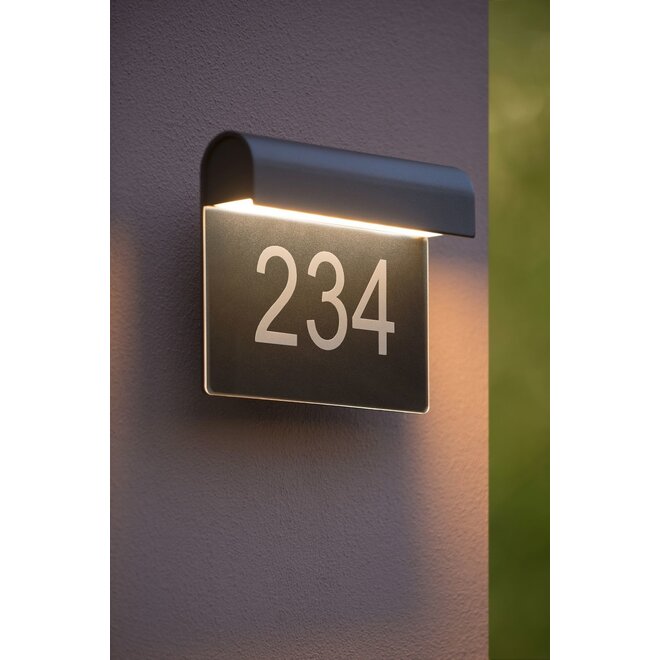 Lucide Thesi Led - Wandlamp Buiten LED 1x6W 3000K IP54 Zwart