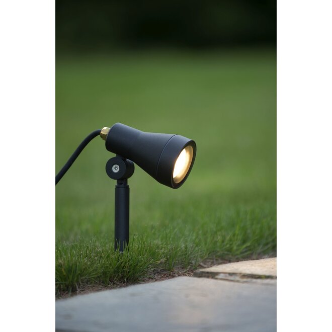 Lucide Spike - Tuinspot Buiten LED Dimb. GU10 1x5W 3000K IP54 Zwart