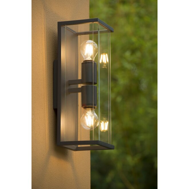 Lucide Claire - Wandlamp Buiten 2xE27 IP54 Antraciet