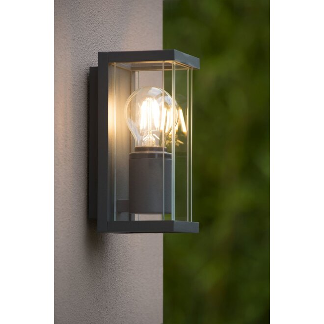 Lucide Claire Mini - Wandlamp Buiten 1xE27 IP54 Antraciet