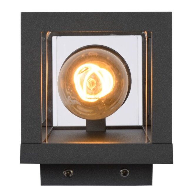 Lucide Claire Mini - Wandlamp Buiten 1xE27 IP54 Antraciet