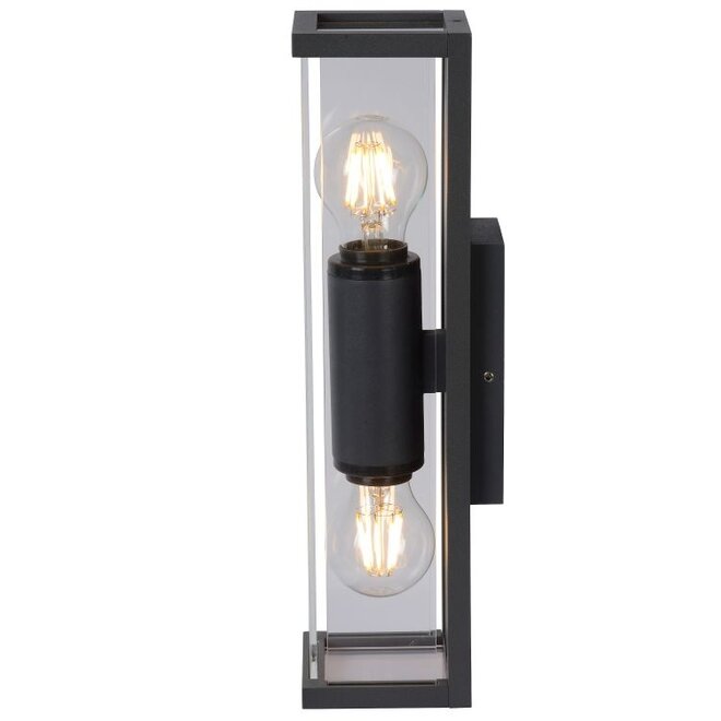 Lucide Claire Mini - Wandlamp Buiten 2xE27 IP54 Antraciet