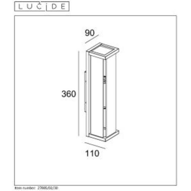 Lucide Claire Mini - Wandlamp Buiten 2xE27 IP54 Antraciet