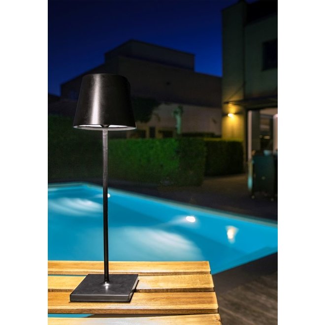 Lucide Justin - Tafellamp Buiten Ø 11 cm LED Dimb. 1x2,2W 3000K IP54 Zwart