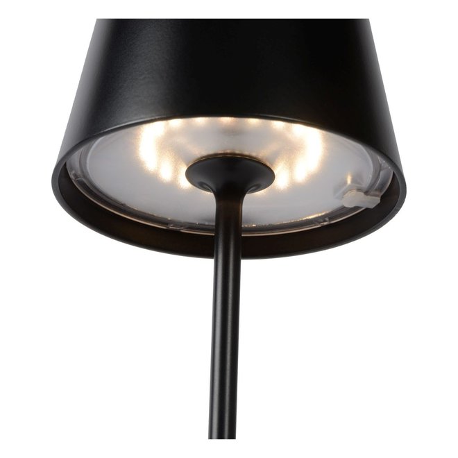 Lucide Justin - Tafellamp Buiten Ø 11 cm LED Dimb. 1x2,2W 3000K IP54 Zwart