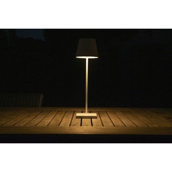 Lucide Justin - Tafellamp Buiten Ø 11 cm LED Dimb. 1x2,2W 3000K IP54 Wit